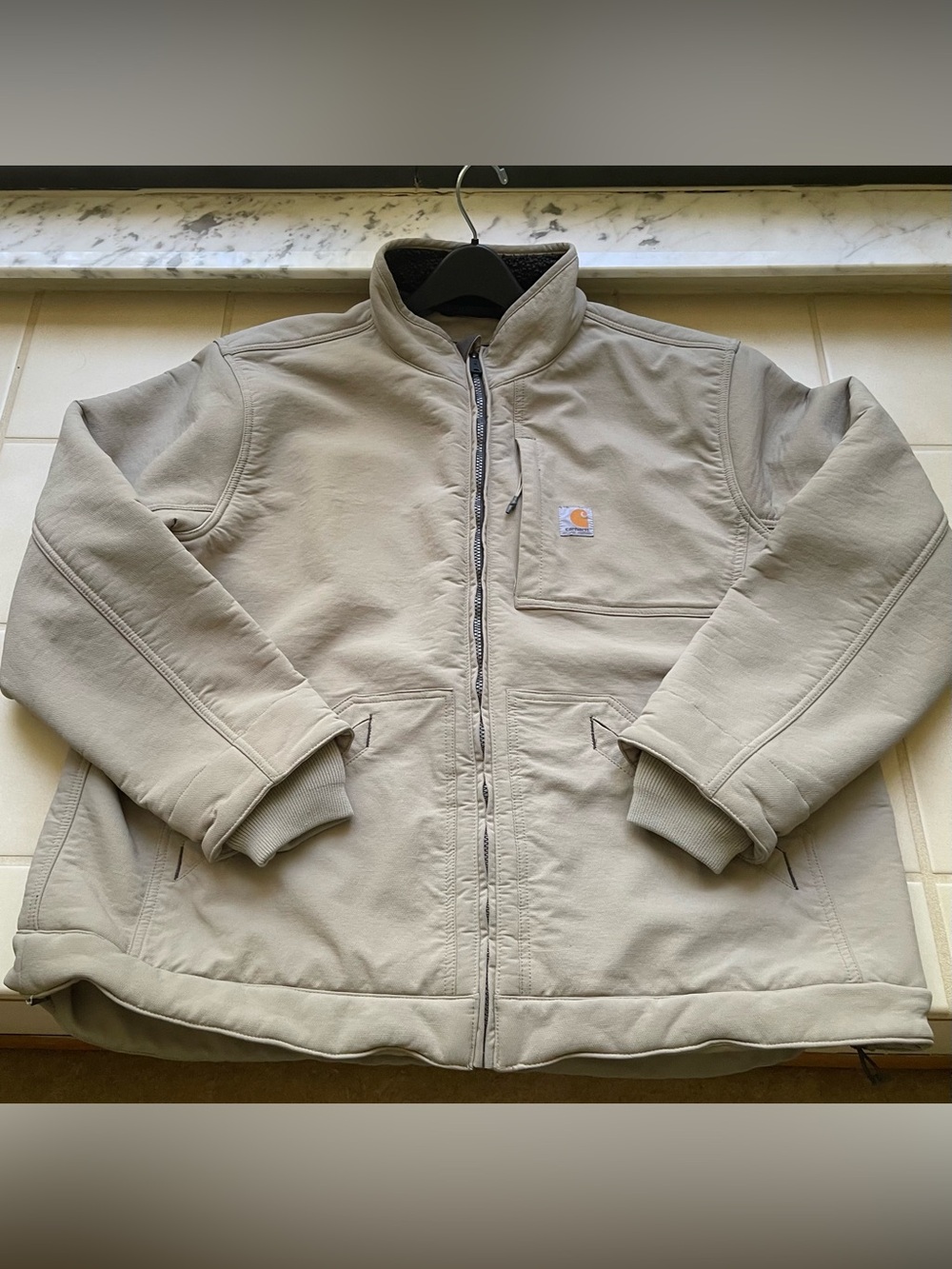 Carhartt Super Dux XL Relaxed Fit Greige Sherpa Lined Men's Jacket Mid-Length